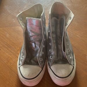 Converse silver high tops